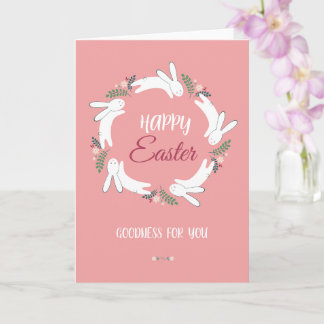 Carte Cute Happy Easter Greeting Card with Bunny and Col