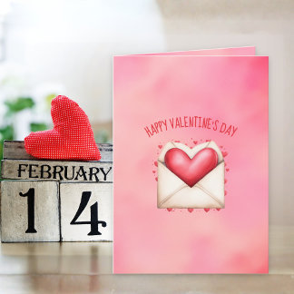 Carte Cute Happy Heart Day Valentine's Day Card