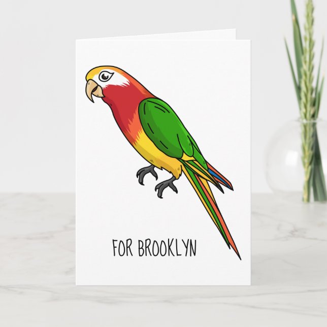 Carte Cute happy parrot (Devant)