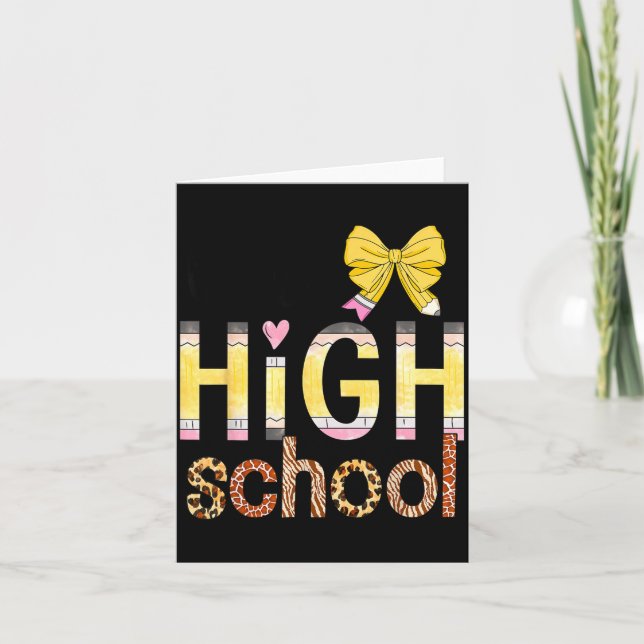Carte Cute Hello High School Animal Print Teacher Back T (Devant)