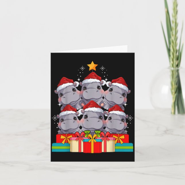 Carte Cute Hip Le Hiptamus Christmas Tree Xmas Hat  (Devant)