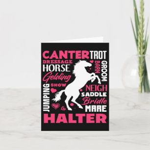 Carte Cute Horse Amoureux Fille Amusante Horseback équit