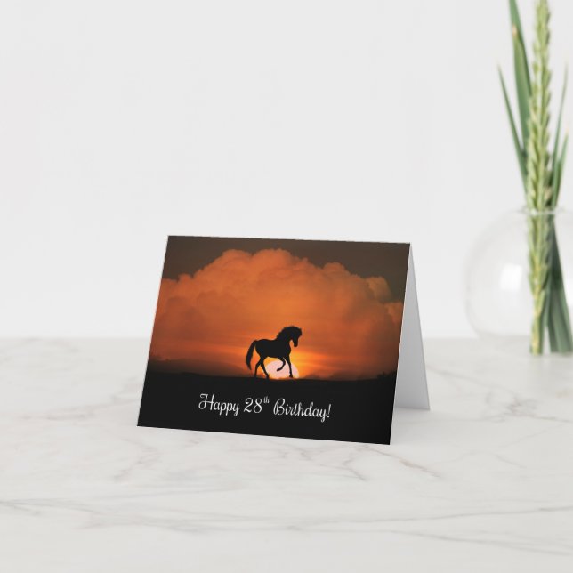 Carte Cute Horse Happy 28th Birthday Super Sweet Card (Devant)