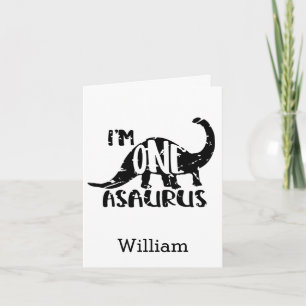 Carte Cute I'm One Asaurus Dinosaur 1er anniversaire