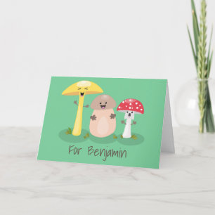 Carte Cute kawaii champignon champignon toadstool
