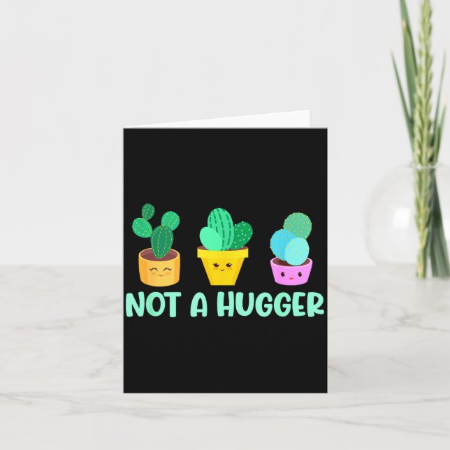 Carte Cute Kawaii Do Not Hug I'm Not A Hugger Cactus  (Devant)