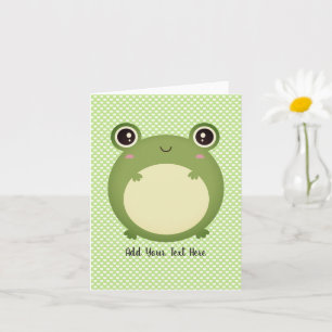 Carte Cute Kawaii Frog Texte personnalisé vide à l'intér