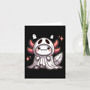Carte Cute Kawaii Halloween Ghost Axolotl