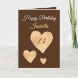 Carte Cute Khaki Watercolor Heart 13th Birthday<br><div class="desc">Cute Khaki Watercolor Heart 13th Birthday, a cute birthday design made for any granddaughter. If you're looking for some pretty granddaughter birthday cards, teenager birthday cards or thirteenth birthday cards, this one is for you. The design features some cute watercolor hearts, something attractive and beautiful, so, don't hesitate to personalize...</div>