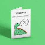 Carte Cute Kids Green Dinosaur Personnalisable Anniversa<br><div class="desc">Carte anniversaire de enfant dinosaure vert mignonne Personnalisable pour vous de changer le nom et l'âge à ceux de votre choix</div>