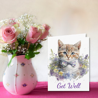 Carte Cute Kitten Enfants Se Bien