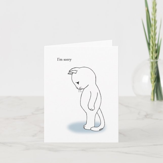 Carte Cute Kitty Chat Désolé Excusez-moi S'il vous plaît (Devant)