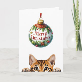 Carte Cute Kitty Funny Chat Noël