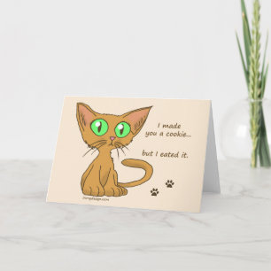 Carte Cute Kitty Mange Ton Cookie