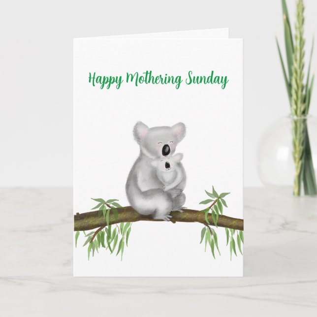 Carte Cute koala et baby Mothering Sunday (Devant)