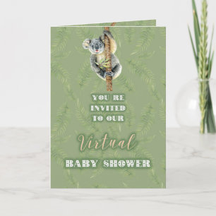 Carte Cute Koala Zoom Baby shower Virtuel Par Courrier
