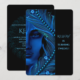 Carte Cute Krishna pour anniversaire - Art Krishna