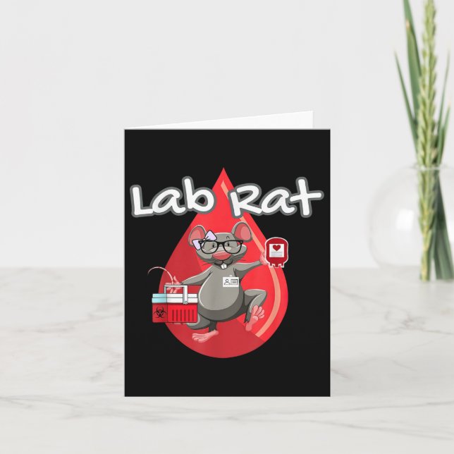Carte Cute Lab Rat Blood Bank Technologue Médicale Scien (Devant)