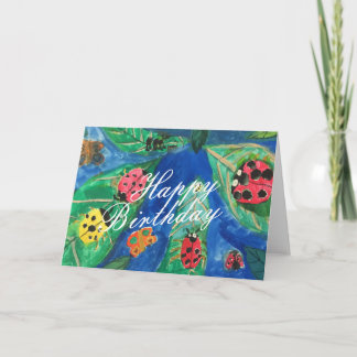 Carte Cute Ladybug Joyeux anniversaire