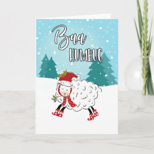 Carte cute lamb baa humbug sheep funny joke christmas