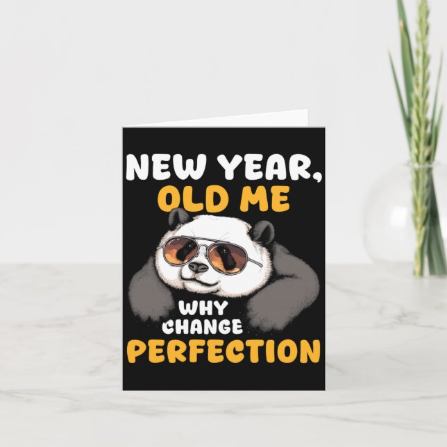 Carte Cute Lazy Panda New Year Old Me 2026 Funny Sarcast (Devant)