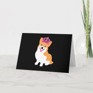 Carte Cute Little Corgi Princesse portant une couronne r