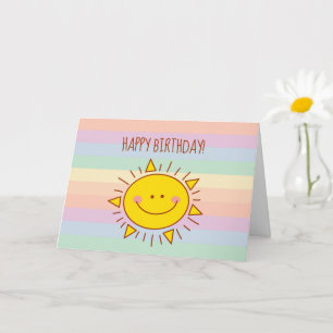Carte Cute Little Rainbow Sunshine Enfants Joyeux annive