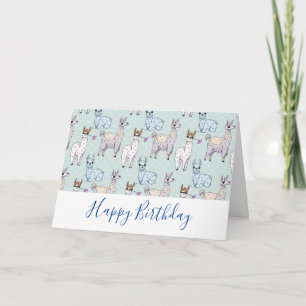 Carte Cute Llama Motif Pois