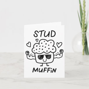 Carte Cute Love Heart Stud Muffin Valentines Jour Top