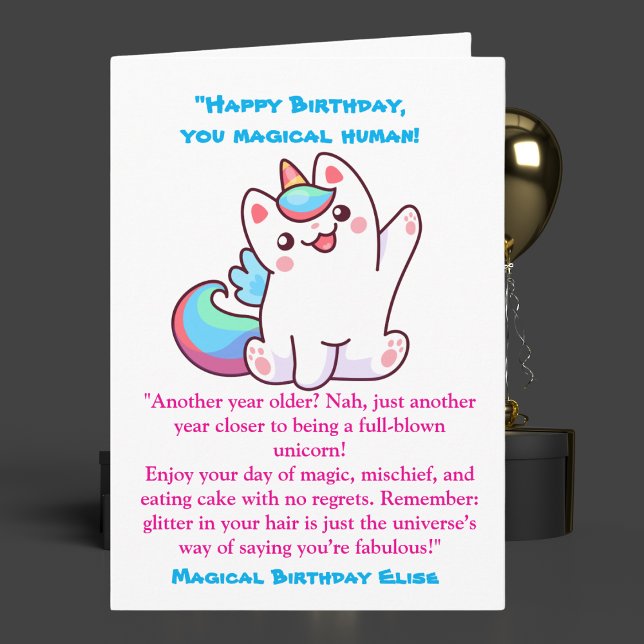 Carte Cute Magical Funny Unicorn Anniversaire de enfant  (Créateur téléchargé)