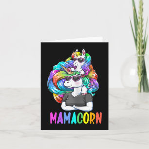 Carte Cute Mamacorn Fun Unicorn Mothers Day Rainbow Colo
