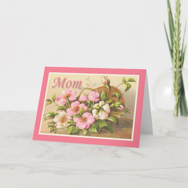 Carte Cute maman Vintage Floral (Devant)