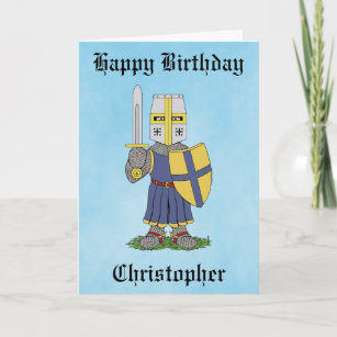 Carte Cute Medieval Knight Birthday Card