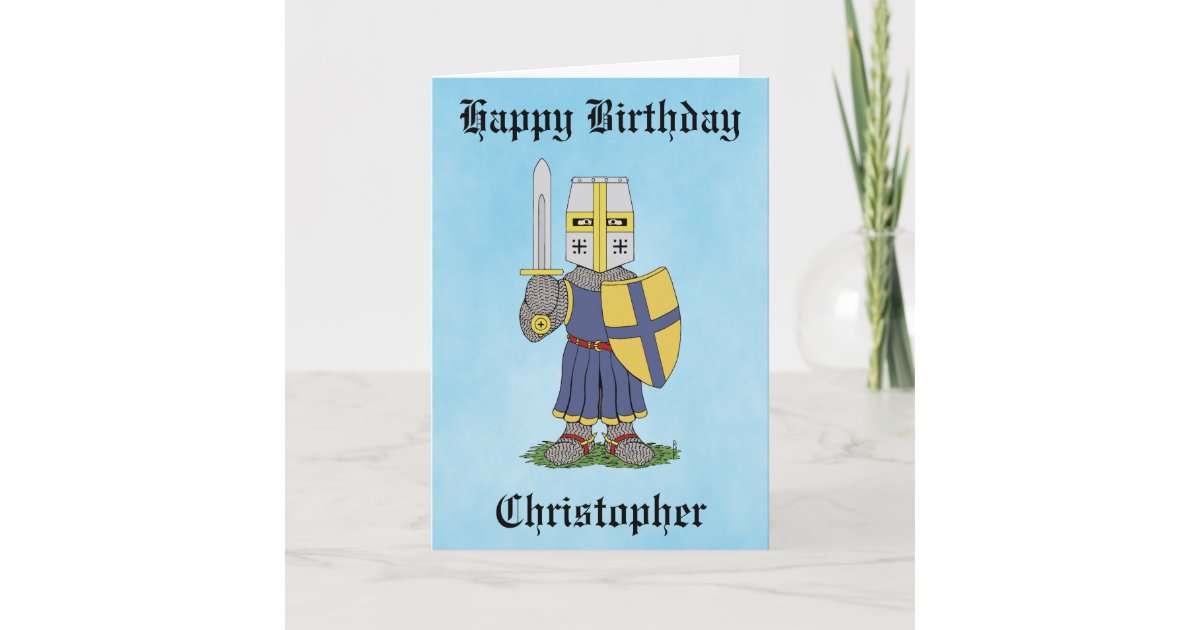 Carte Cute Medieval Knight Birthday Card Zazzlefr