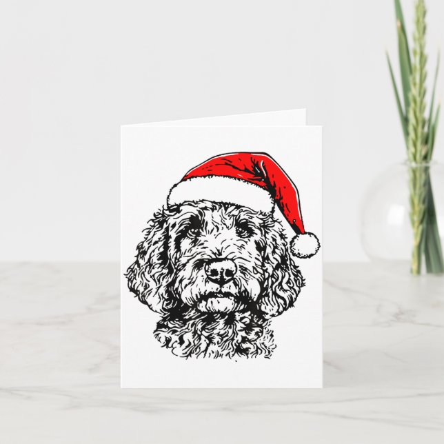 Carte Cute Merry Christmas Goldendoodle Santa Christmas  (Devant)