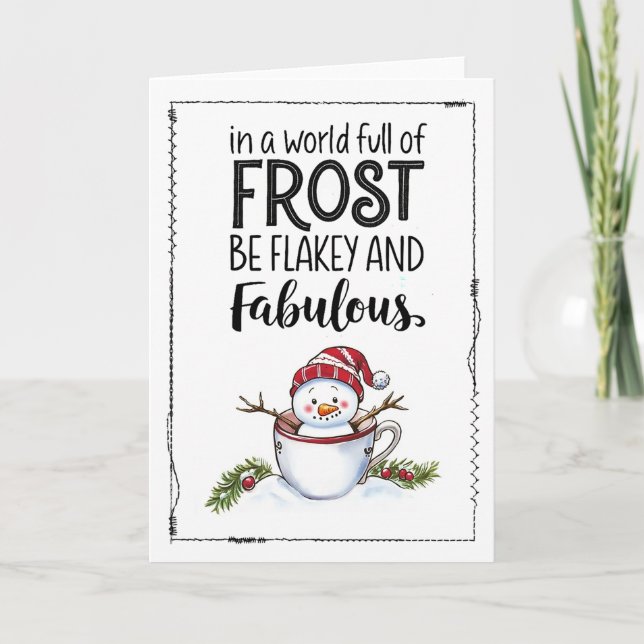 Carte Cute Minimalist Snowman Christmas Card (Devant)