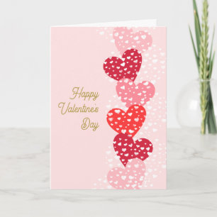 Carte Cute moderne Red Pink Hearts Heureuse Sainte-Valen