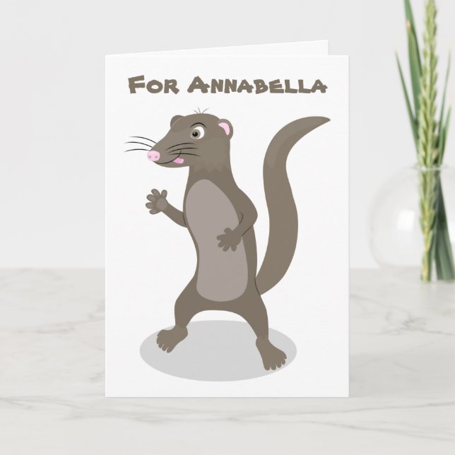 Carte Cute mongoose cartoon illustration (Devant)