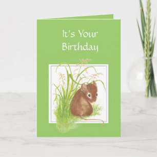 Carte Cute Mouse, Ami d'Anniversaire