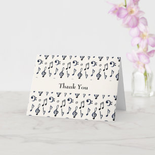 Carte Cute Musical Notes Motif Merci