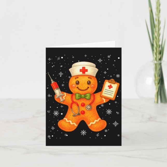 Carte Cute Nurse Gingerbread Pjs Christmas Xmas Nurse Rn (Devant)