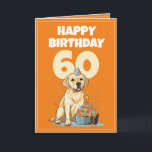 Carte Cute Orange and White Lab Husband 60e anniversaire<br><div class="desc">Cute Orange and White Lab Husband 60th Birthday, un design amusant et cool fait pour quiconque cherche une carte d'anniversaire unique pour son mari le jour de son anniversaire. Le design est simple et attrayant, il dispose d'un labrador mignon avec un gâteau d'anniversaire, plus des informations textuelles modifiables. Si vous...</div>