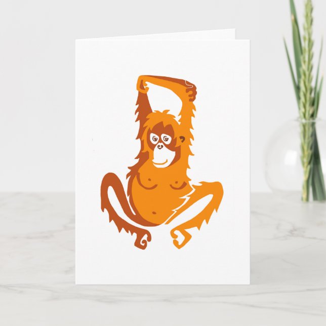 Carte Cute ORANGUTAN -Conservation - Faune -Ape (Devant)
