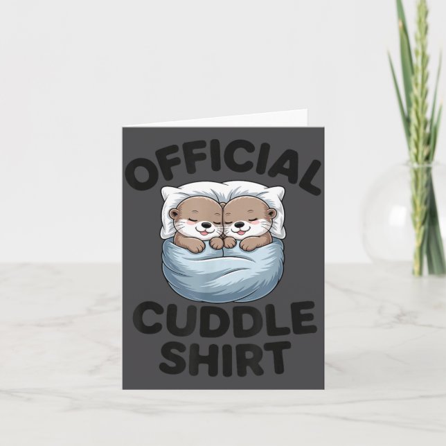 Carte Cute Otter Couple Cozy Cuddle  (Devant)