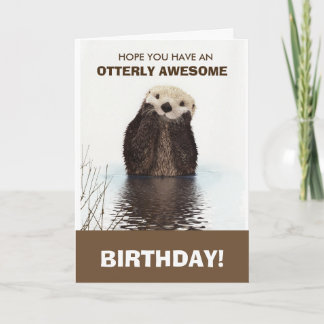 Carte Cute Otter Faune Image Joyeux Anniversaire