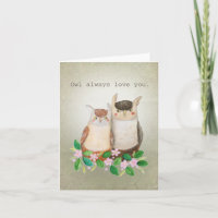 Cute Owl Couple Woodland Animal Pun Amour Drôle