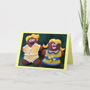 Carte Cute pain d'épices Couple Mariage