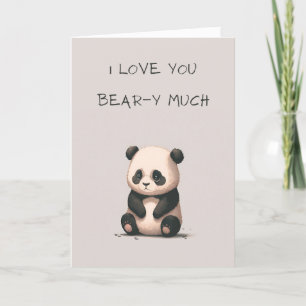 Carte Cute Panda Bear Anniversaire ou Valentine
