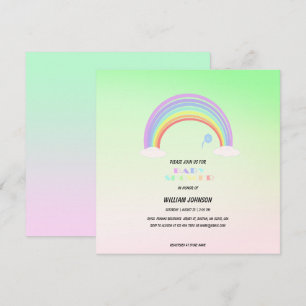 Carte Cute Pastel Arc-en-ciel Baby shower de fleurs Gi
