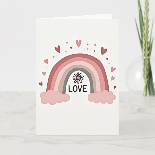 Carte Cute Pastel Rainbow Love Card (Devant)